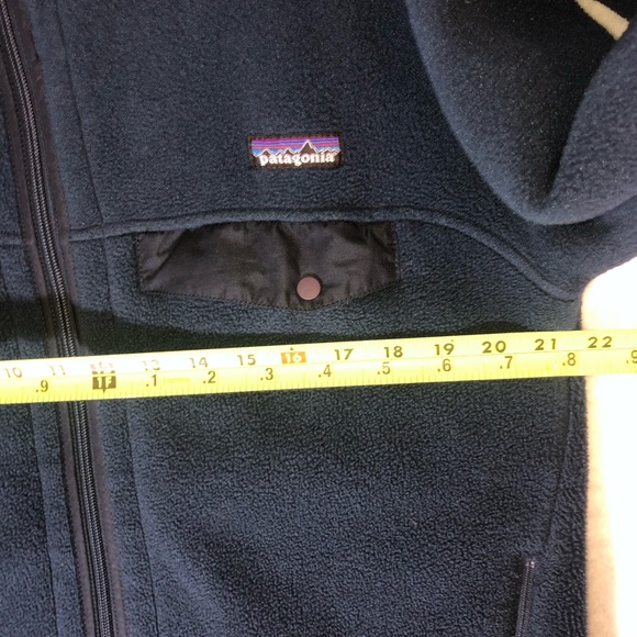 Patagonia Men’s Synchilla Full Zip Fleece Jacket size Lg Navy pockets #25395 - Picture 10 of 14